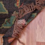 Floral Kilim Rug: Wool Jute Blend, Rustic Bohemian Decor