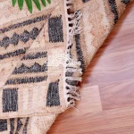Handwoven Earthy Beige & Denim Striped Flatweave Rug