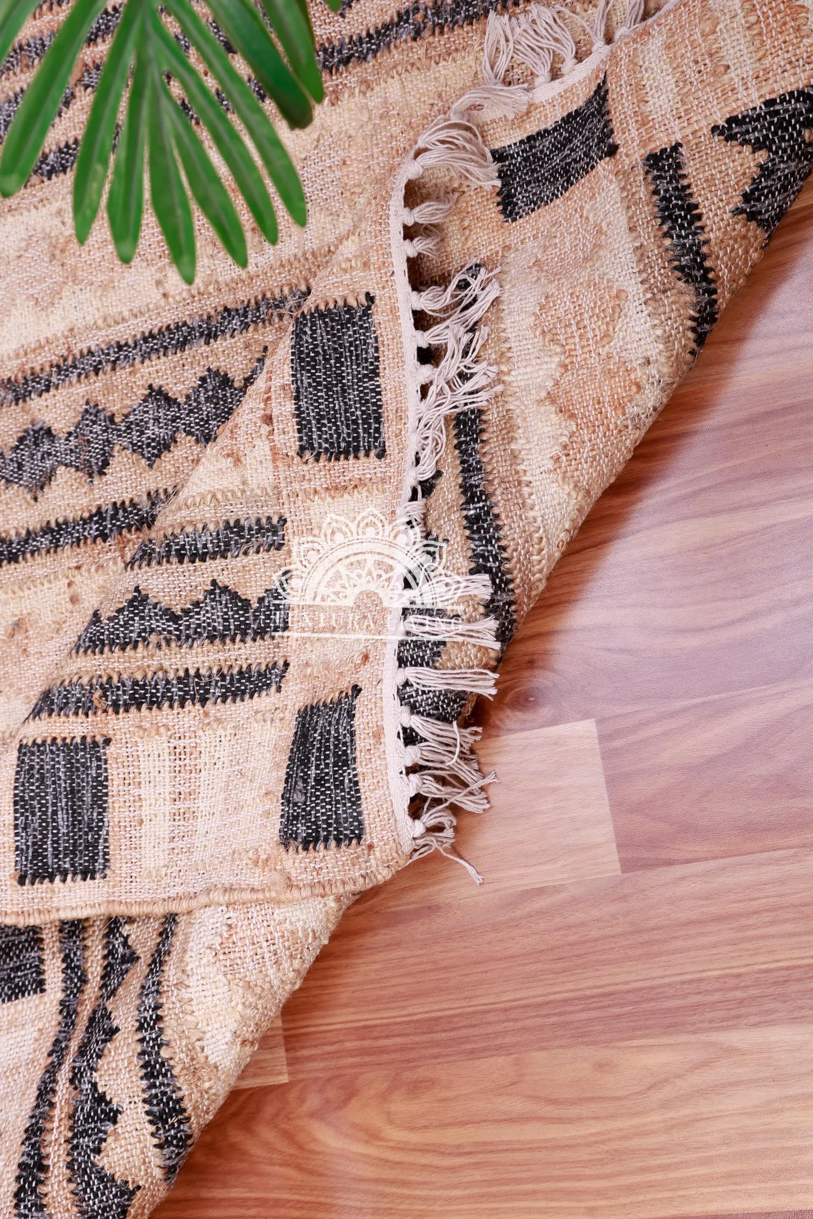 il_1588xN.7056116629_97ra Handwoven Earthy Beige & Denim Striped Flatweave Rug - Image 1