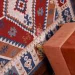 Handwoven Turkish Kilim Rug: Recycled PET Yarn, Boho Geometric Carpet