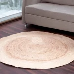 Handwoven Jute Rug: Round Braided Mat, Eco-Friendly Boho Decor