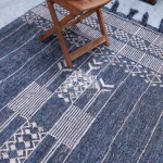Handwoven Denim tribal Rug Eco-Friendly Boho Decor