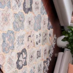 Handwoven Floral Jute Rug: Eco-Friendly Botanical Print