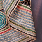 Handcrafted Jute Spiral Rug: Boho Braided Floor Mat