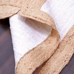 Handwoven Jute Scalloped Rug: Farmhouse Boho Floor Mat