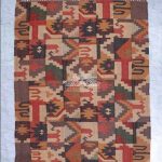 Handwoven Wool Jute Patchwork Rug: Vintage Kilim Style Boho Decor